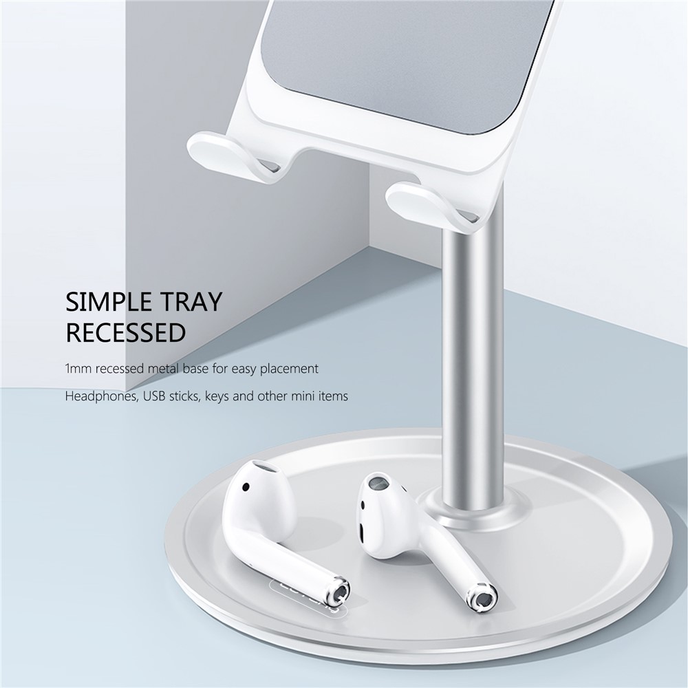 LETANG LT-ZJ-06 Aluminum Alloy Universal Adjustable Angle Desktop Mobile Phone Tablet Holder Stand - Silver-5
