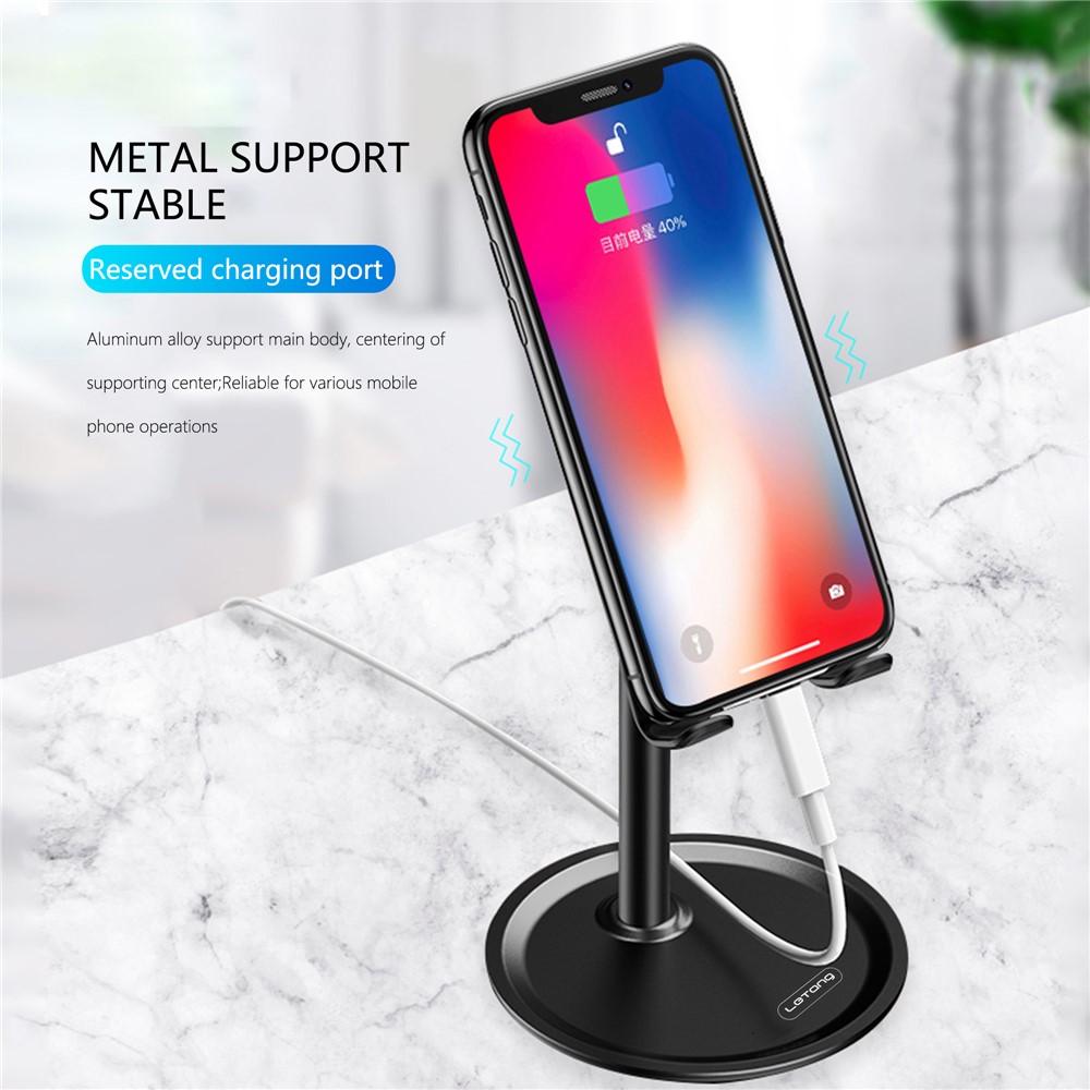 LETANG LT-ZJ-06 Aluminum Alloy Universal Adjustable Angle Desktop Mobile Phone Tablet Holder Stand - Silver-8