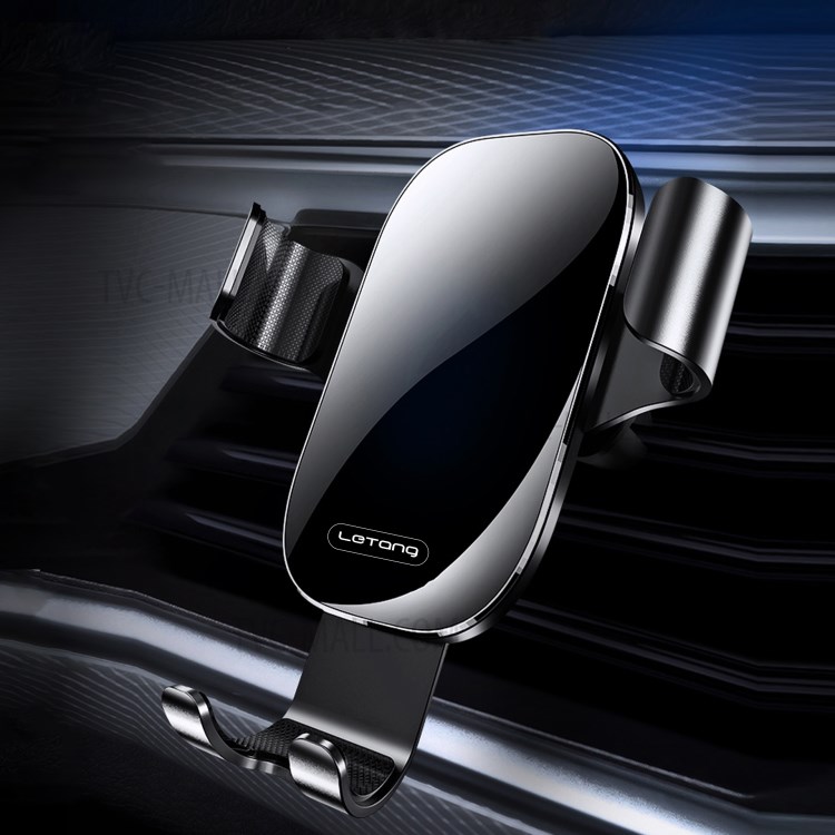 LETANG LT-CJ-07 Universal 360° Rotary Mirror Surface Gravity Triangle Car Air Outlet Phone Holder Bracket-1