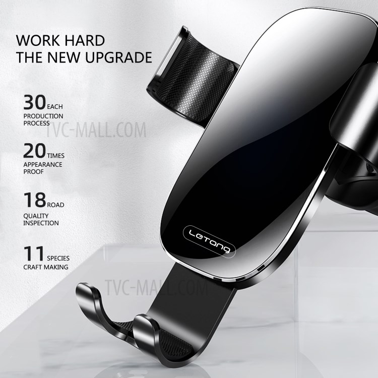 LETANG LT-CJ-07 Universal 360° Rotary Mirror Surface Gravity Triangle Car Air Outlet Phone Holder Bracket-3