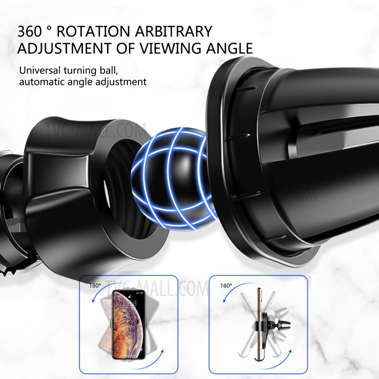LETANG LT-CJ-07 Universal 360° Rotary Mirror Surface Gravity Triangle Car Air Outlet Phone Holder Bracket-8