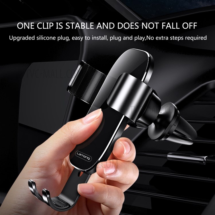 LETANG LT-CJ-07 Universal 360° Rotary Mirror Surface Gravity Triangle Car Air Outlet Phone Holder Bracket-9