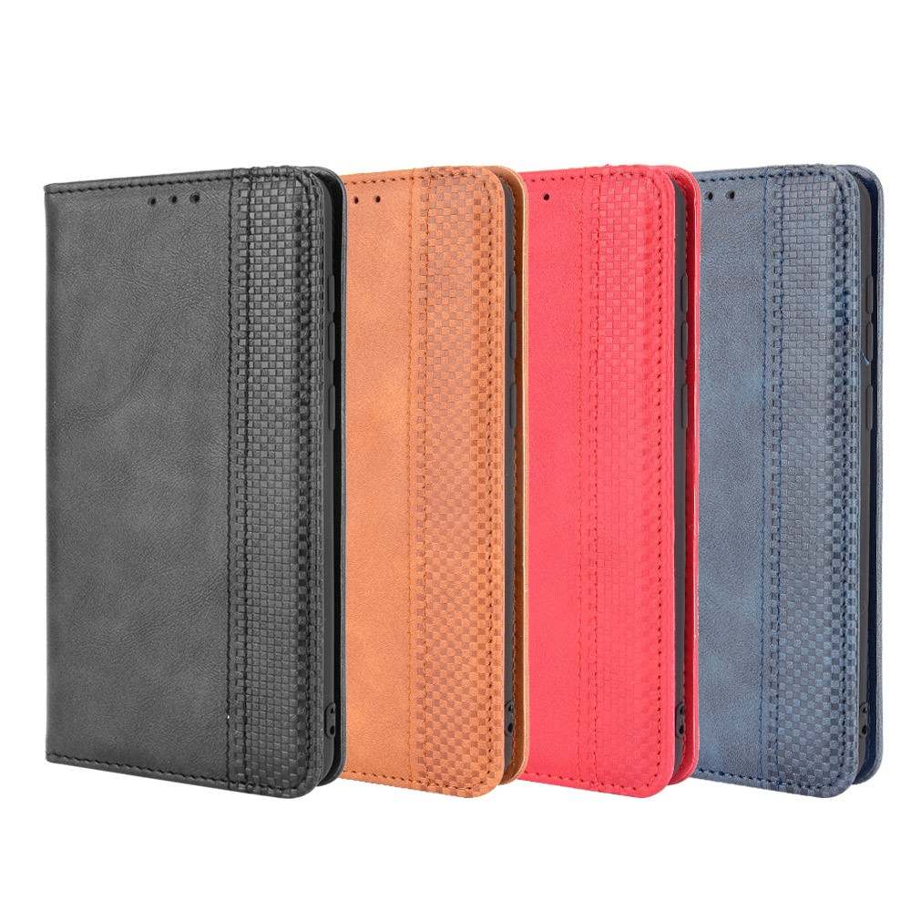 Magnetic Vintage Style Wallet Stand Phone Case Cover for ZTE Blade A7s 2020 - Black-10