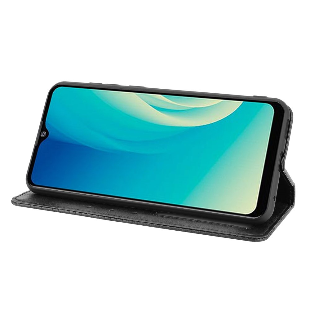 Magnetic Vintage Style Wallet Stand Phone Case Cover for ZTE Blade A7s 2020 - Black-7