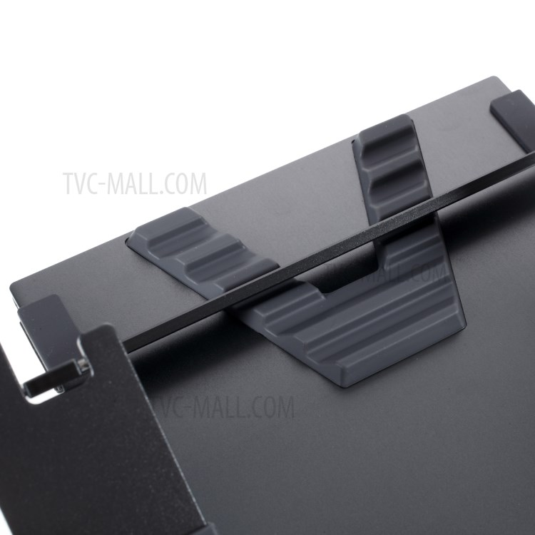 Aluminum Alloy 5 Modes Adjustable Laptop Stand Folding Bracket Lifting Cooling Holder for Notebook MacBook - Dark Grey-3