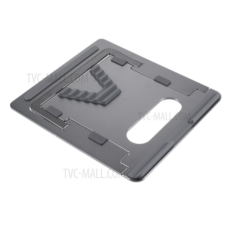 Aluminum Alloy 5 Modes Adjustable Laptop Stand Folding Bracket Lifting Cooling Holder for Notebook MacBook - Dark Grey-8