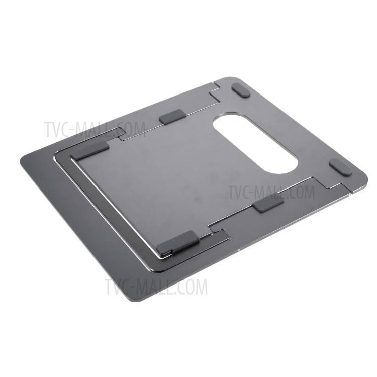 Aluminum Alloy 5 Modes Adjustable Laptop Stand Folding Bracket Lifting Cooling Holder for Notebook MacBook - Dark Grey-9