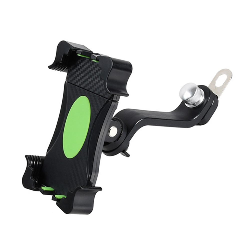 360 Rotary Bike Phone Mount Motorcycle Handlebar Rear-view Mirror Holder Bracket Stand for iPhone Huawei - Green-1