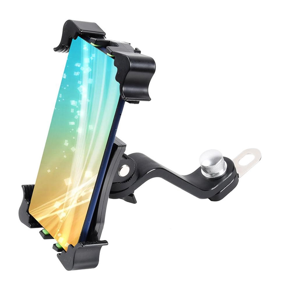 360 Rotary Bike Phone Mount Motorcycle Handlebar Rear-view Mirror Holder Bracket Stand for iPhone Huawei - Green-13