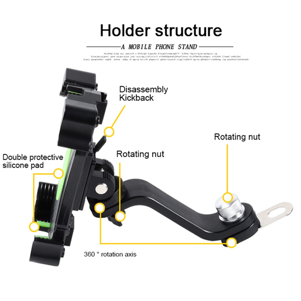 Bicycle Hubybar Bicycle Handle Per Mobile Supporto Per Rotazione Per Rotazione Per Rotazione Per Iphone Huawei - Verde-9