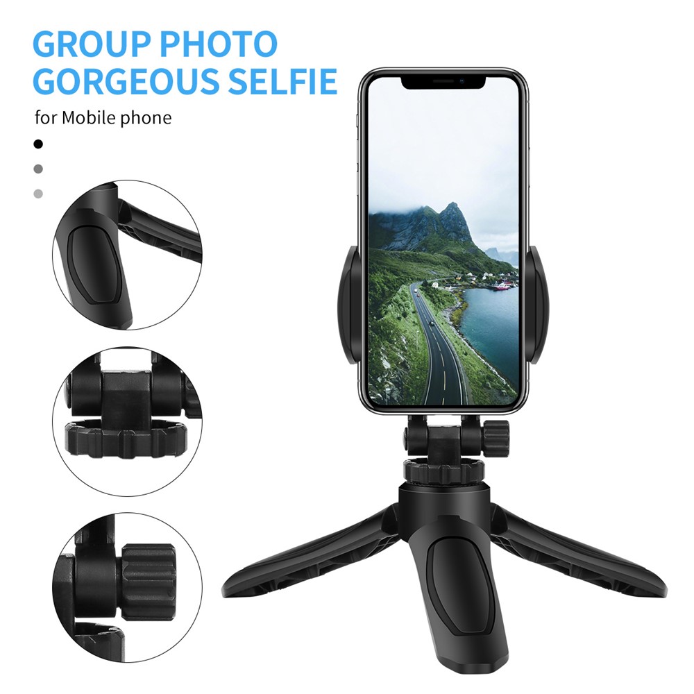 1/4 inch Mini Desktop Tripod Phone Holder Stand with Clip for DJI OSMO Mobile 2 Feiyu Vimbal 2 Action Camera-4