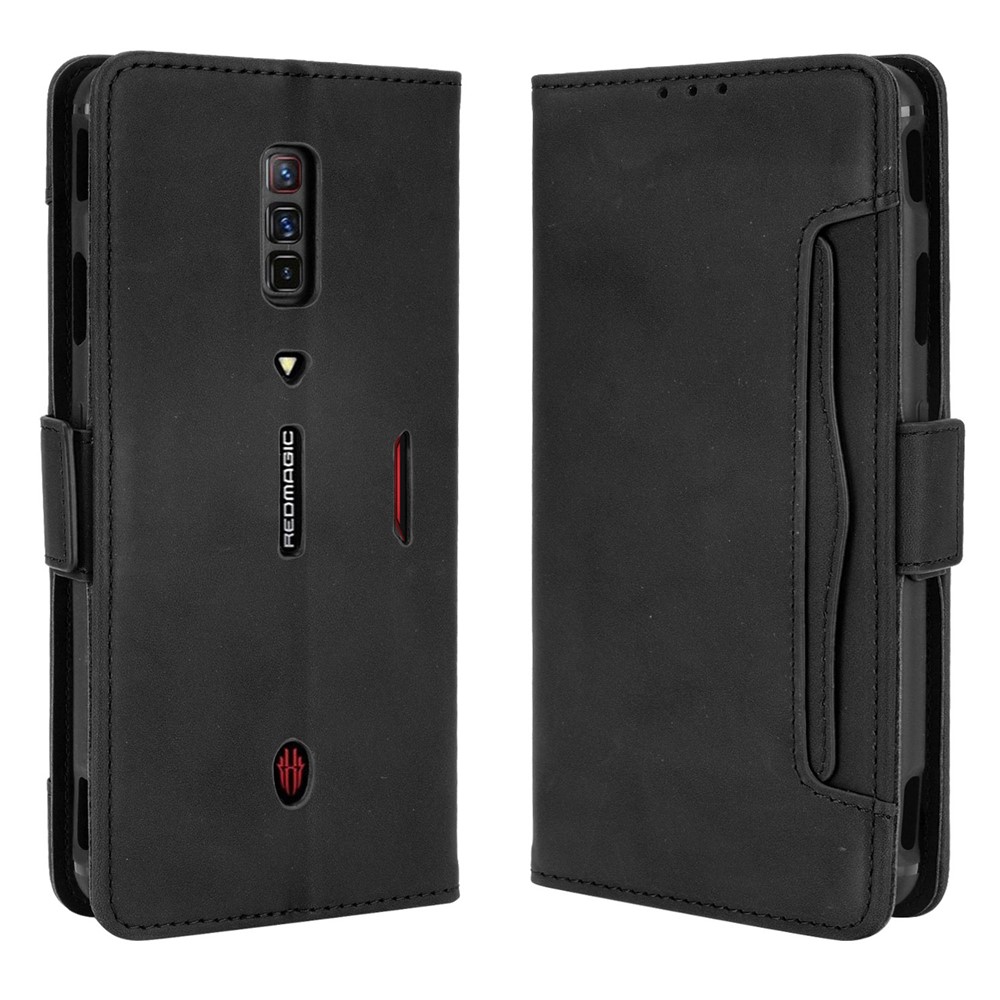 Leather Wallet Protective Case with Multiple Card Slots for ZTE nubia Red Magic 6 Pro / ZTE nubia Red Magic 6 - Black-1