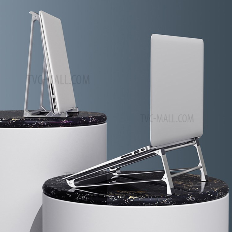 SSKY P5 Aluminum Alloy Laptop Stand Non-slip Desktop Laptop Cooling Holder Notebook Bracket - Grey-7