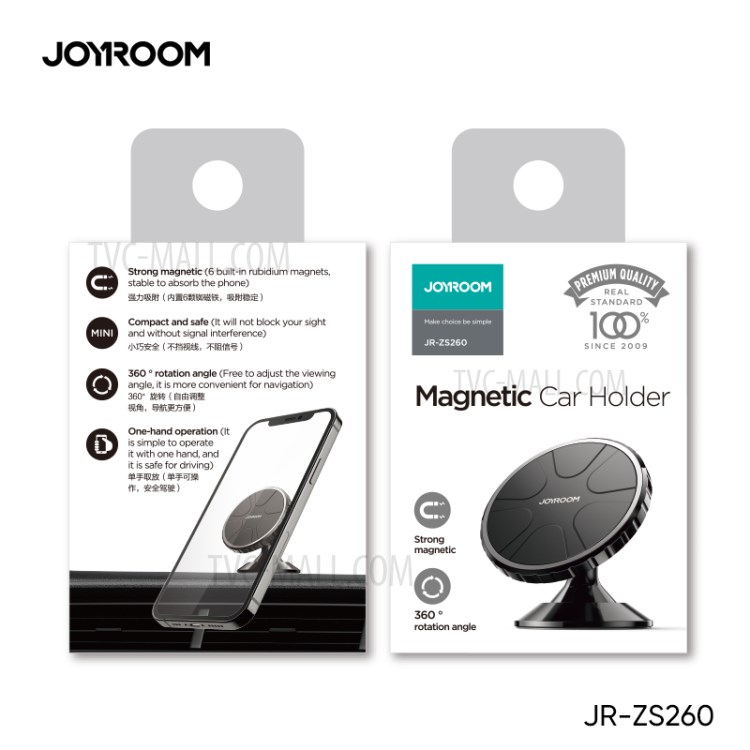 JOYROOM JR-ZS260 Magnetic Car Phone Holder Magnet Mount Stand GPS Support for iPhone Xiaomi - Black-9