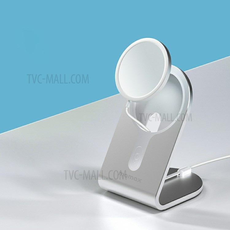 Momax Q. Porte-chargeur Sans Fil MAG Dock Stand De Bureau De Bureau En Métal Pour IPhone 12 Magsafe - Argent-5