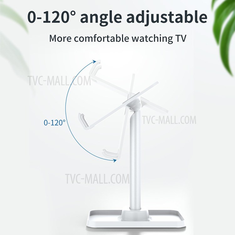 Q1 Fixed Height Desktop Phone Mount Stand Holder Support Tablet Desk Bracket for iPhone 12 Huawei - White-4