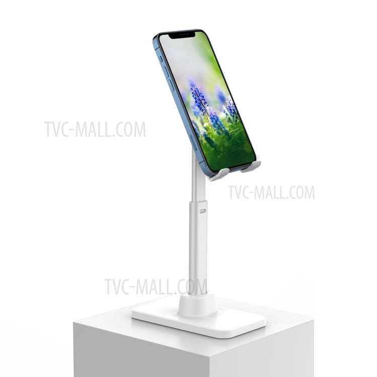 Q3 Adjustable Desktop Cell Phone Holder for iPhone iPad Samsung Tablet Desk Mount Phone Stand Support - White-3