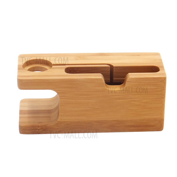 DCR-003 Natural Bamboo Wood Dock Base Base Base Per Telefono Multi-funzione Supporto Caricabatterie Per Apple Guarda IPhone-10