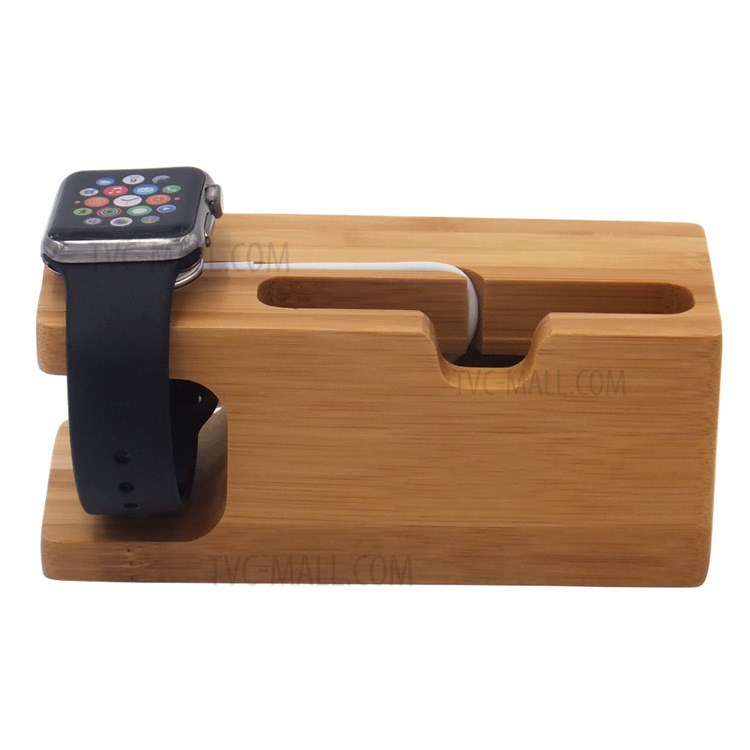 DCR-003 Natural Bamboo Wood Dock Base Base Base Per Telefono Multi-funzione Supporto Caricabatterie Per Apple Guarda IPhone-11
