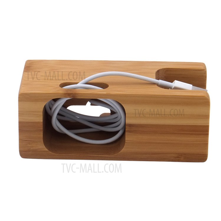 DCR-003 Natural Bamboo Wood Dock Base Base Base Per Telefono Multi-funzione Supporto Caricabatterie Per Apple Guarda IPhone-12