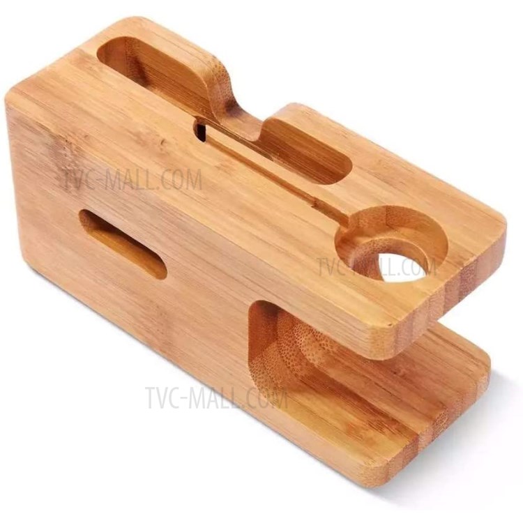 DCR-003 Natural Bamboo Wood Dock Base Base Base Per Telefono Multi-funzione Supporto Caricabatterie Per Apple Guarda IPhone-7