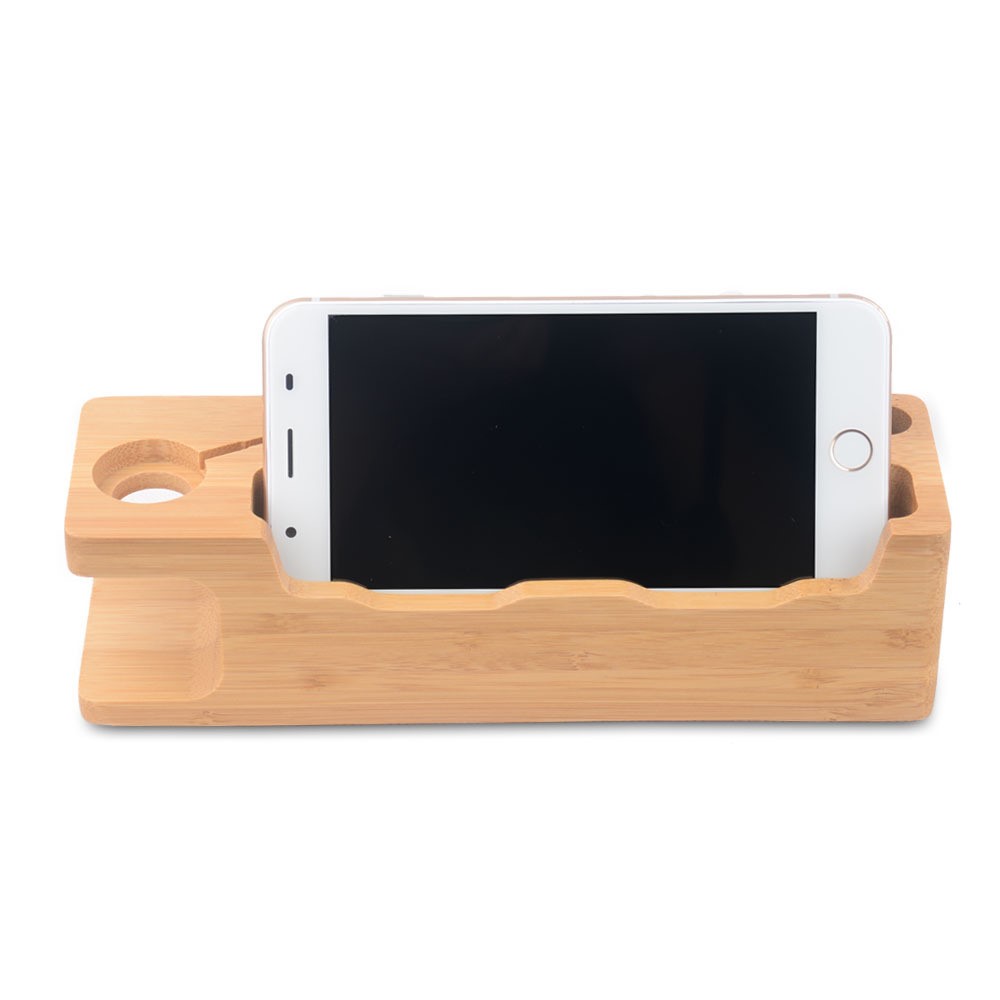 DCR-008 Desktop Station Bamboo Wood Charging Dock Holder for Apple Watch iPhone Samsung Huawei-9