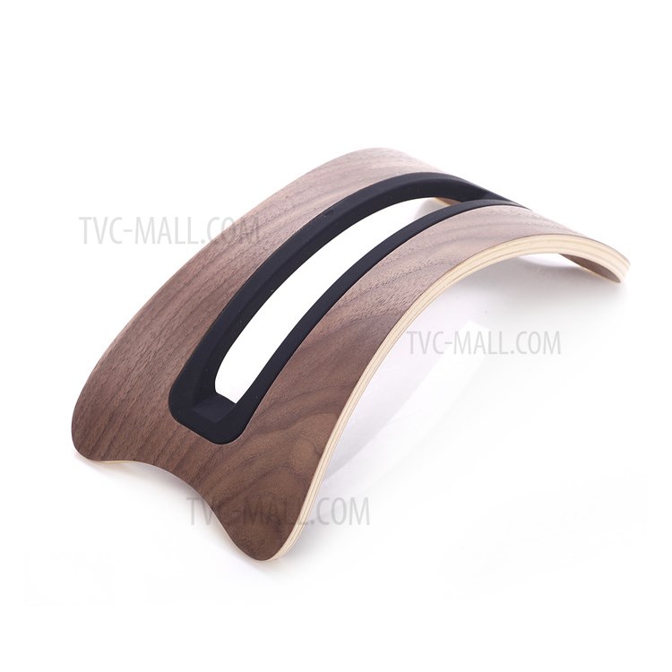 DCR-005 Wooden Vertical Laptop Stand Space-saving Desktop Erected Holder Rack for Apple MacBook Pro - Black-4