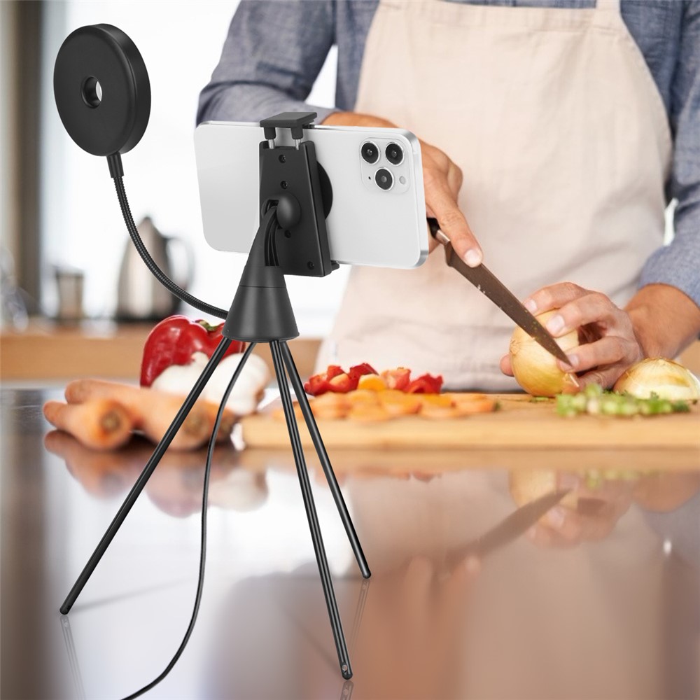 NS-08 LED Ring Light with Tripod Phone Clip Dimmable Selfie Fill Lamp Beauty Photography Light for Live Stream-5