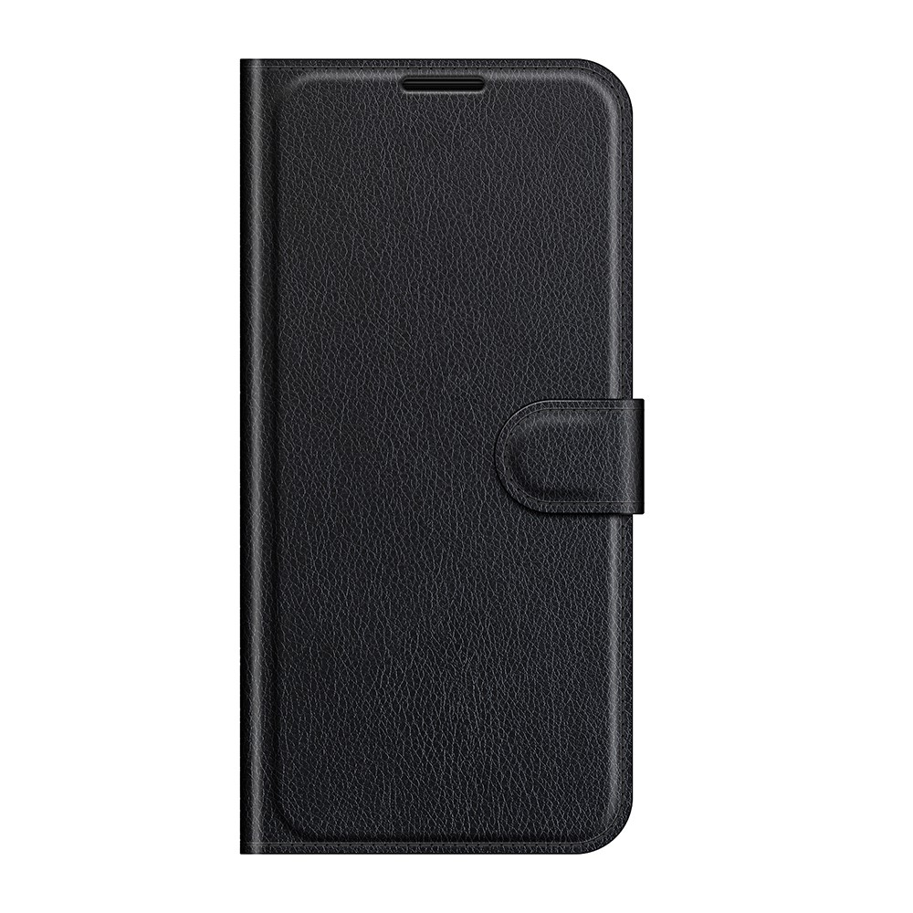 Litchi Texture Leather Wallet Phone Case Folio Flip Cover with Stand for ZTE Blade V2020 Smart - Black-2