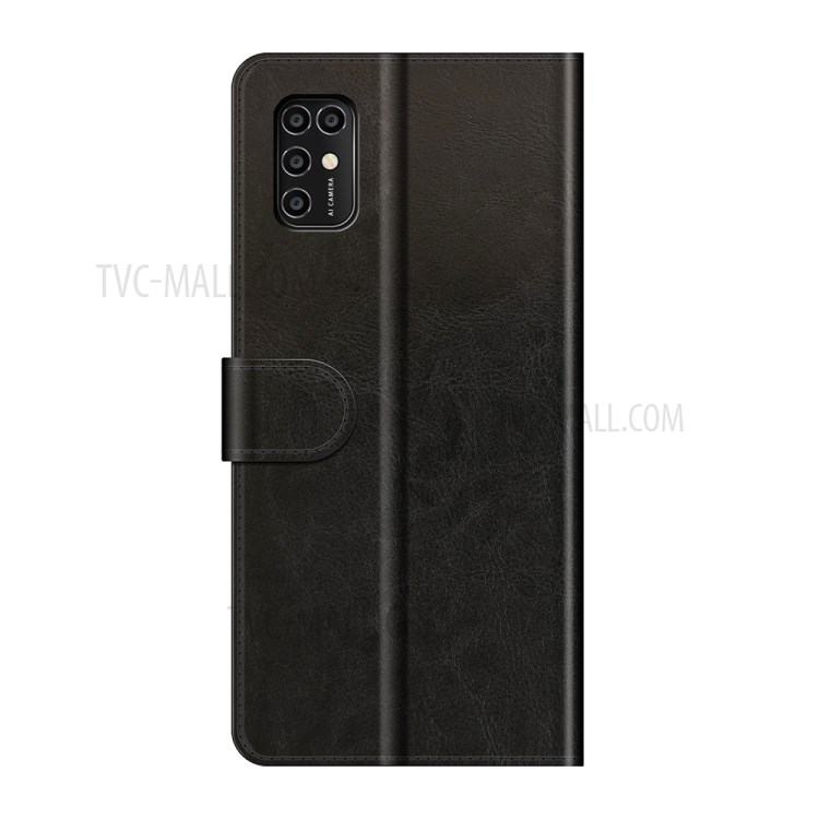Wallet Design Case Retro Style Crazy Horse Texture Leather for ZTE Blade V2020 Smart - Black-3