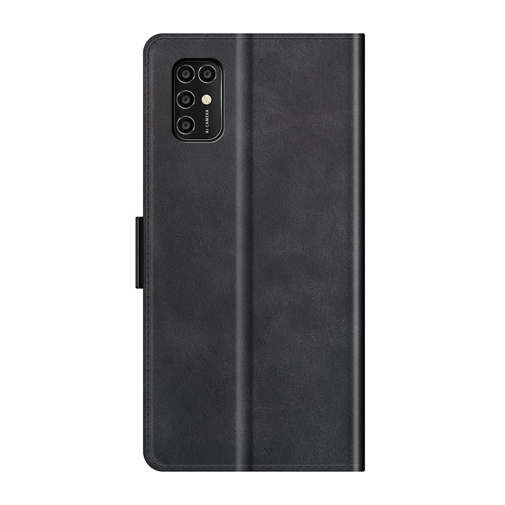 Double Clasp Magnetic Closure Wallet Stand PU Leather Phone Case Shell for ZTE Blade V2020 Smart - Black-3