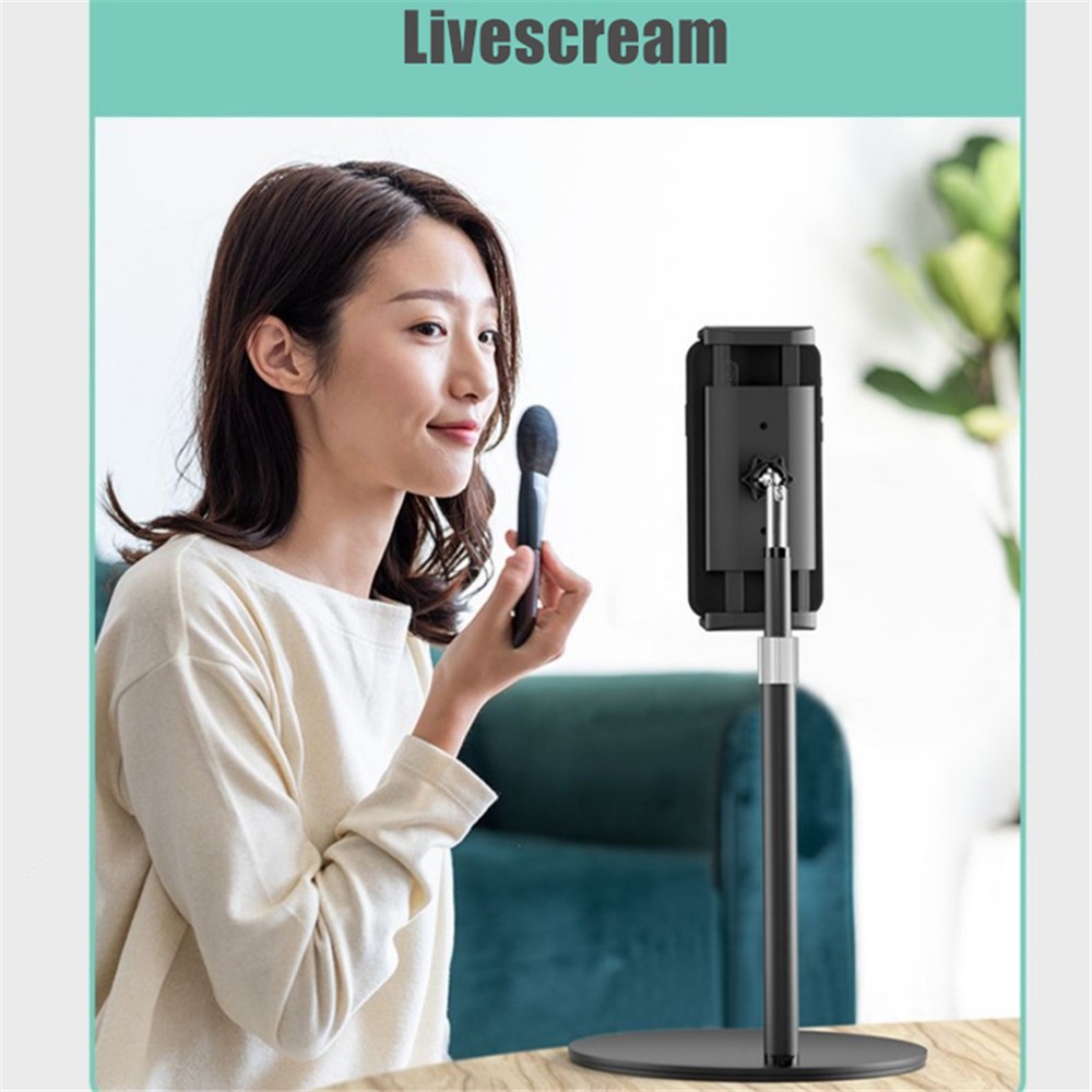 360° Rotation Lazy Mobile Phone Tablet Stand Adjustable Height Desktop Holder Bracket for iPad Pro 12.9-inch iPhone-5