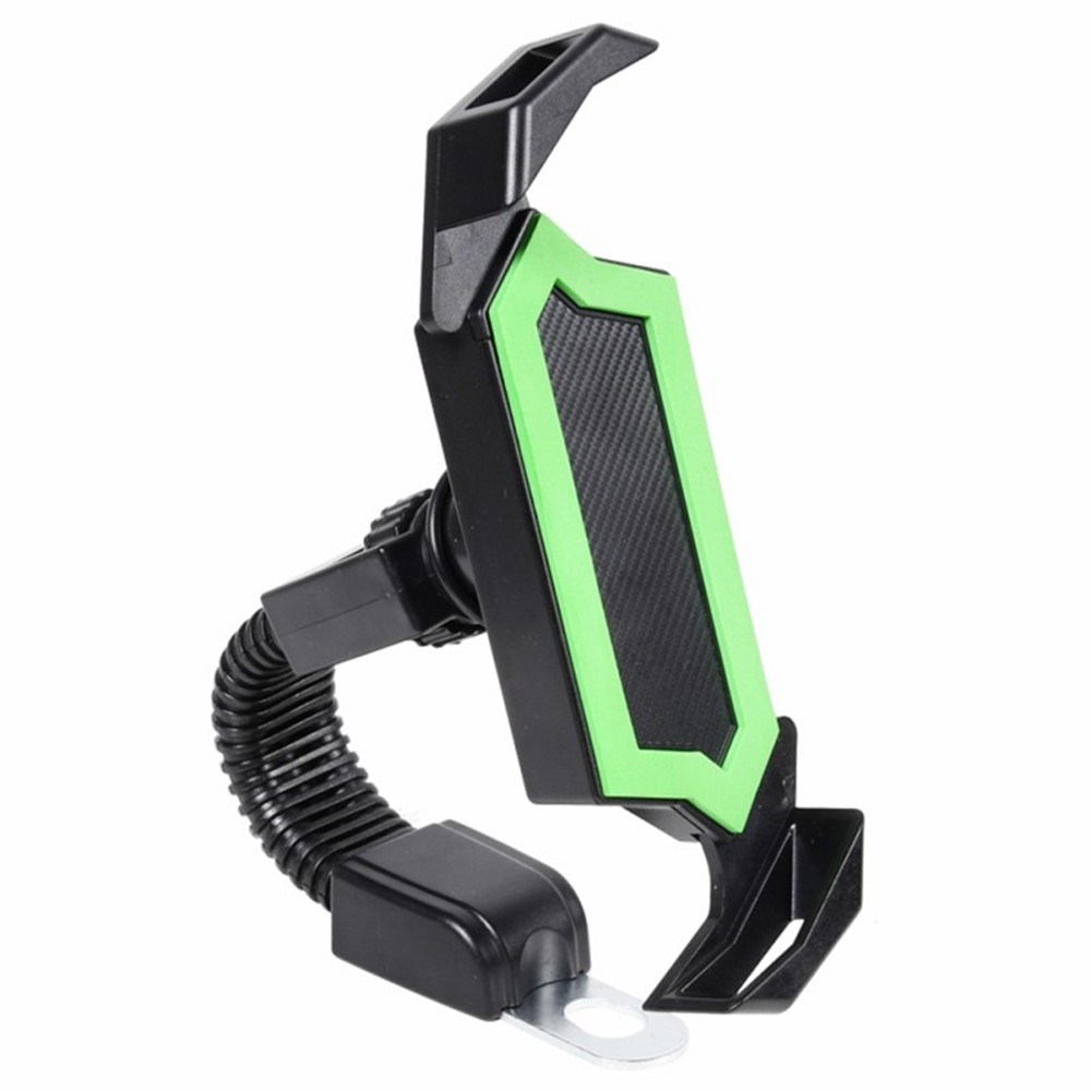 Motorcycle E-Bike Mobile Phone Holder Rearview Mirror Mount Phone Stand Bracket - Green-6