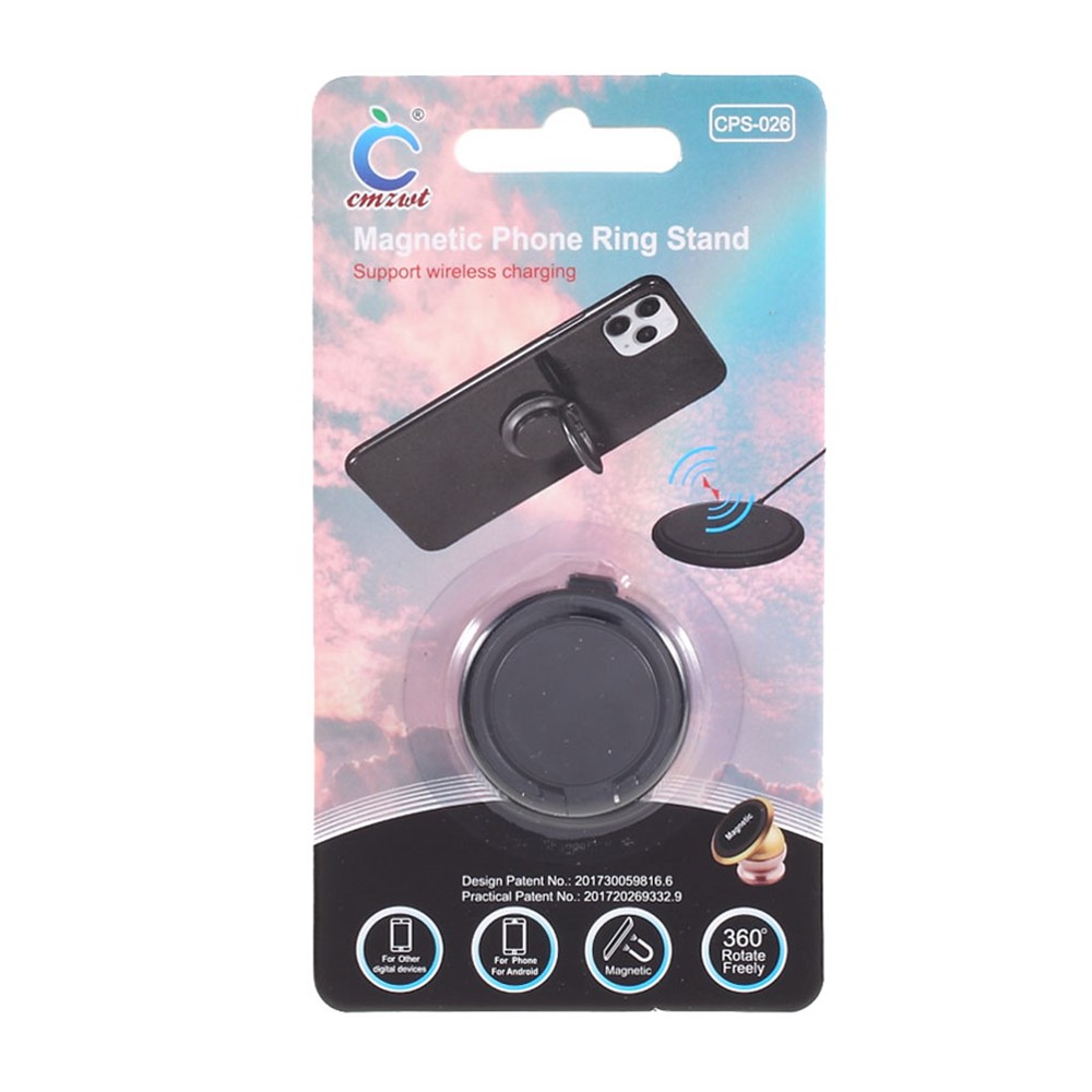 A1 360 Degree Rotatable Phone Ring Stand Car Mobile Phone Magnetic Holder - Black-6