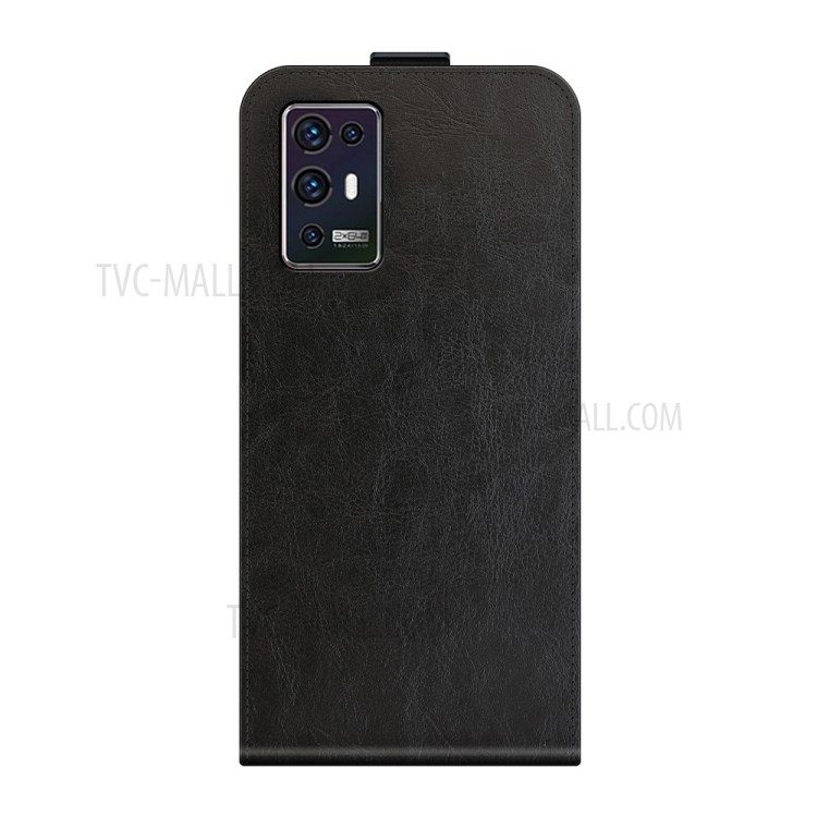 Card Holder Design Vertical Flip Crazy Horse Texture Leather Case for ZTE Axon 30 Pro 5G - Black-3