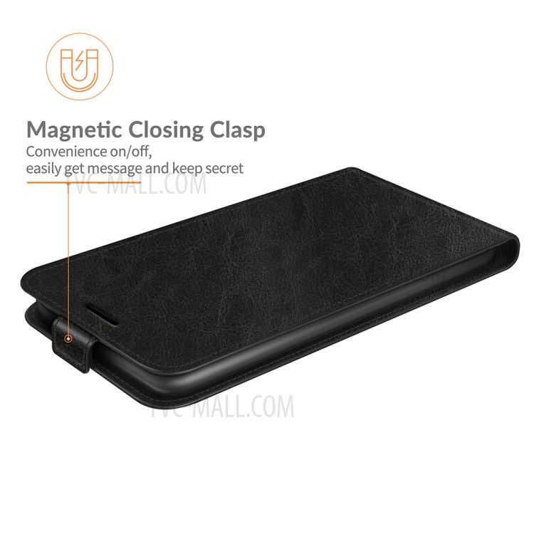 Card Holder Design Vertical Flip Crazy Horse Texture Leather Case for ZTE Axon 30 Pro 5G - Black-5