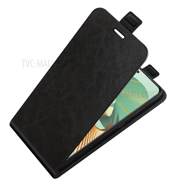 Card Holder Design Vertical Flip Crazy Horse Texture Leather Case for ZTE Axon 30 Pro 5G - Black-7