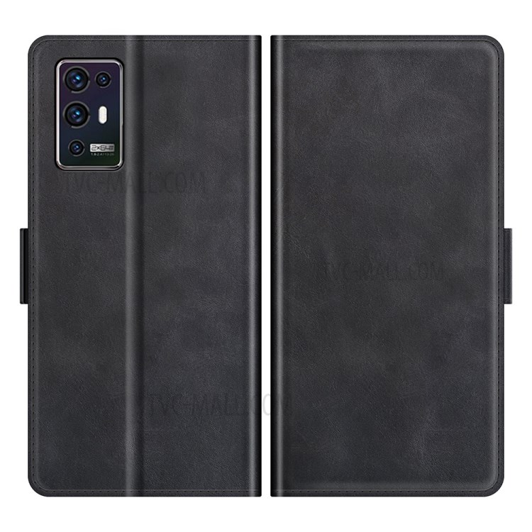 Magnetic Clasp Closure Wallet PU Leather Phone Stand Case Shell for ZTE Axon 30 Pro 5G - Black-1
