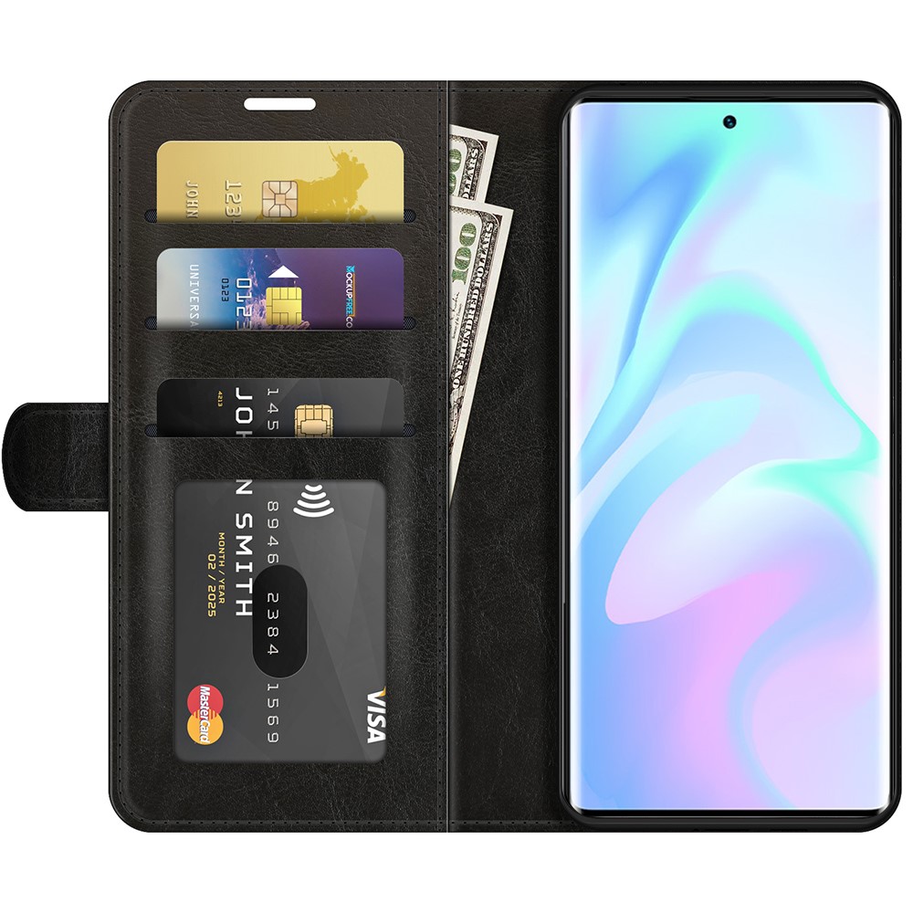 Retro Style Wallet Crazy Horse Texture Leather Case with Stand for ZTE Axon 30 Ultra 5G - Black-4