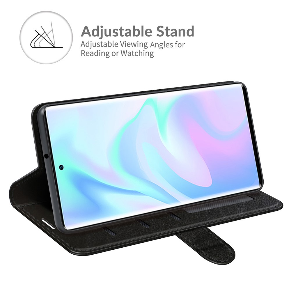 Retro Style Wallet Crazy Horse Texture Leather Case with Stand for ZTE Axon 30 Ultra 5G - Black-5