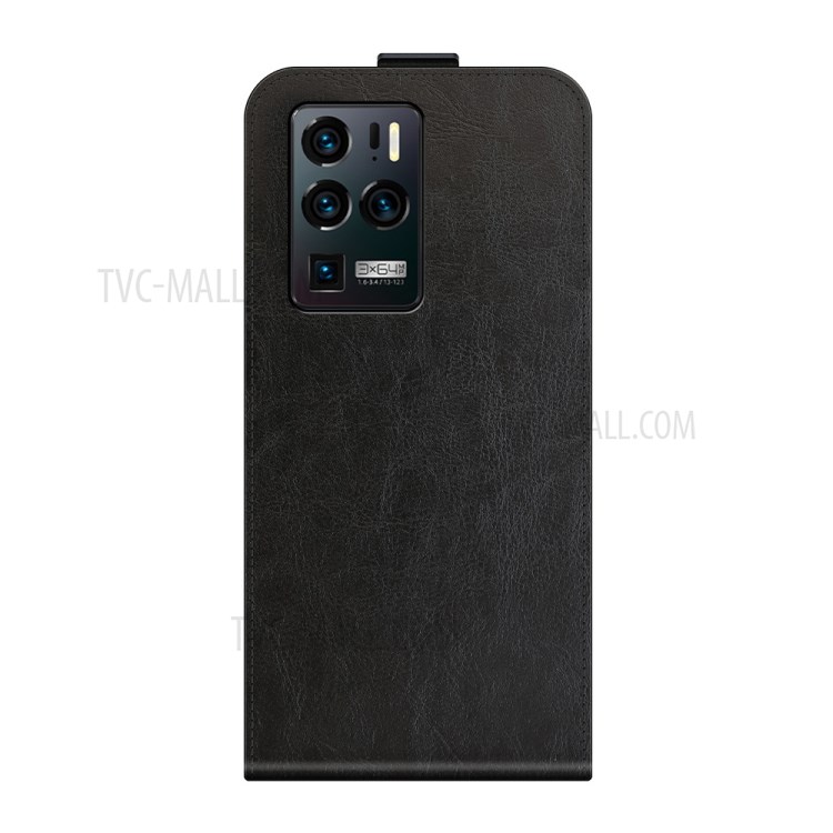 Crazy Horse Texture Vertical Flip Leather Case with Card Holder Design for ZTE Axon 30 Ultra 5G - Black-3