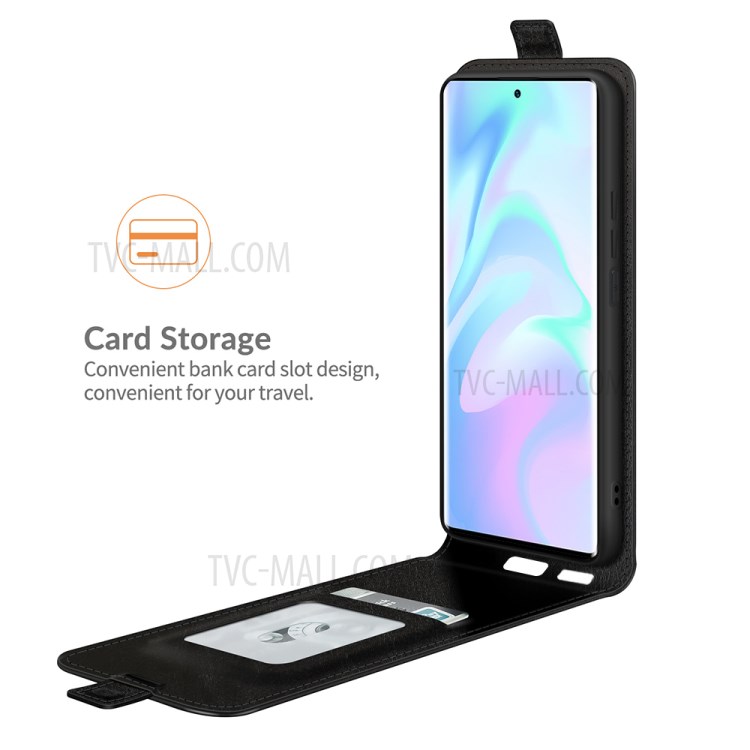 Crazy Horse Texture Vertical Flip Leather Case with Card Holder Design for ZTE Axon 30 Ultra 5G - Black-4