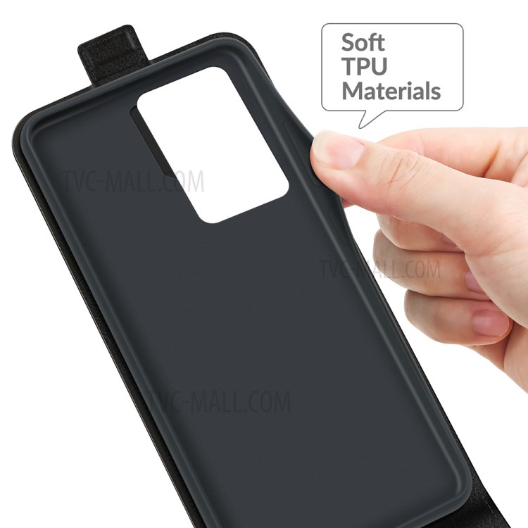 Crazy Horse Texture Vertical Flip Leather Case with Card Holder Design for ZTE Axon 30 Ultra 5G - Black-6