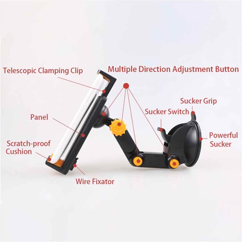 360 Degrees Rotation Car Phone Holder Dashboard Suction Mount Windscreen Stand for iPhone Samsung-4