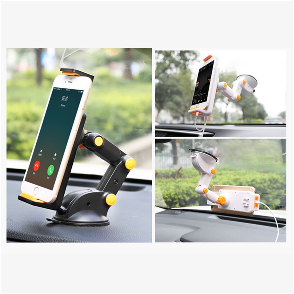 360 Degrees Rotation Car Phone Holder Dashboard Suction Mount Windscreen Stand for iPhone Samsung-6