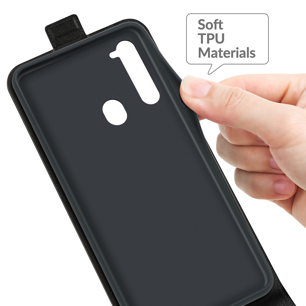 Crazy Horse Leather Card Slot Case for ZTE Libero 5G Vertical Flip Phone Cover - Black-4