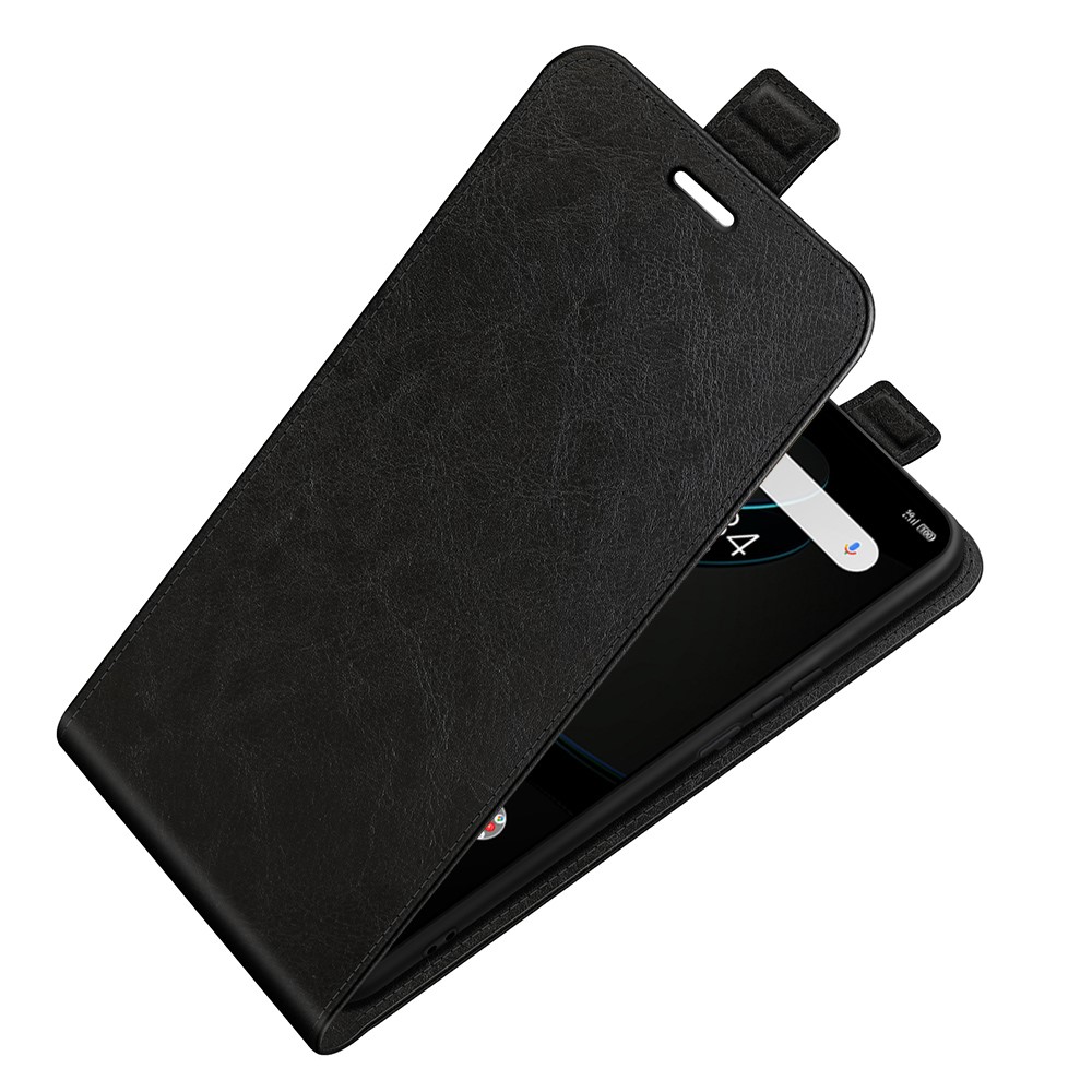 Crazy Horse Leather Card Slot Case for ZTE Libero 5G Vertical Flip Phone Cover - Black-5