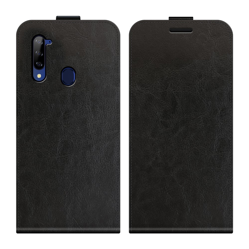 Crazy Horse Leather Card Slot Case for ZTE Libero 5G Vertical Flip Phone Cover - Black-7