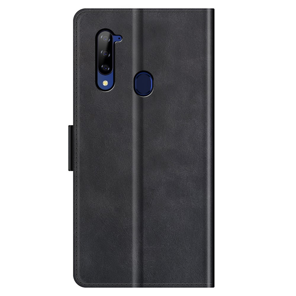 Magnetic Closing Clasp PU Leather Phone Wallet Stand Case Shell with for ZTE Libero 5G - Black-6