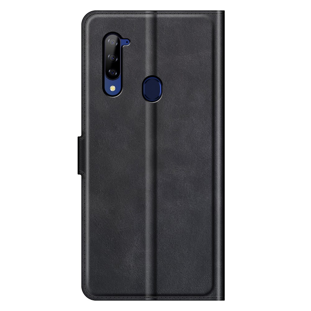 Leather Wallet Stand Design Protective Phone Case Magnetic Square Clasp Cover for ZTE Libero 5G - Black-6